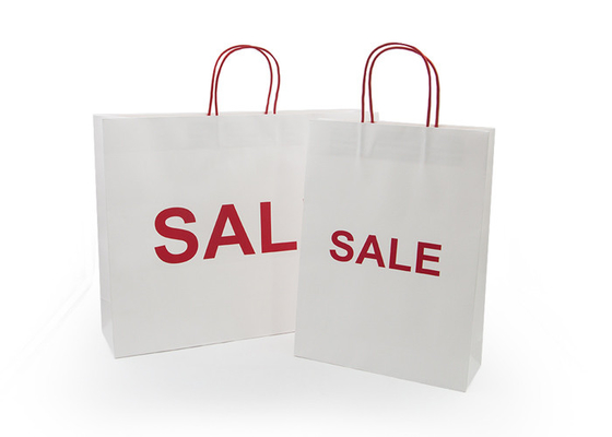 Good price Eko przyjaciel biały kraft papierowa torba na zamówienie torba na zakupy z uchwytami w Internecie