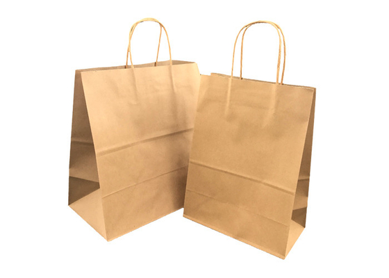 Good price Recycled Brown Kraft Paper Torby na wynos żywności z uchwytami Foli tłoczenia w Internecie